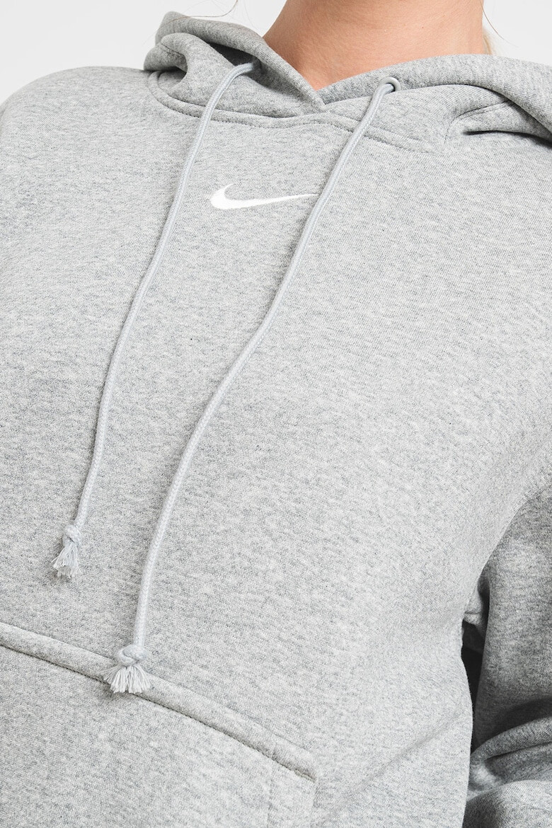 Nike Уголемено худи Phoenix с джоб кенгуру - Сив меланж - Pepit.bg
