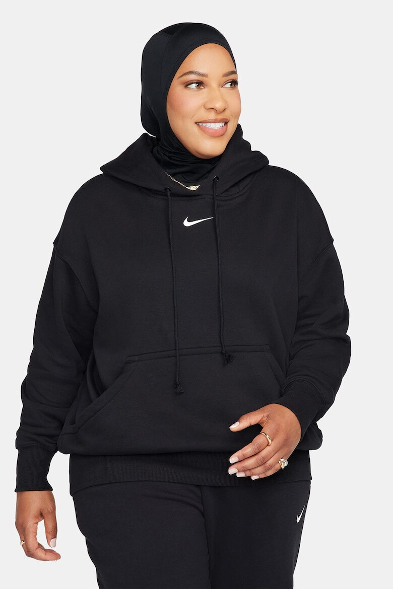Nike Уголемено худи Phoenix с джоб кенгуру - Черен - Pepit.bg
