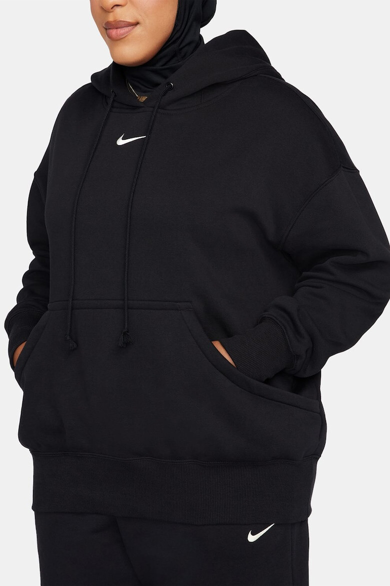 Nike Уголемено худи Phoenix с джоб кенгуру - Черен - Pepit.bg