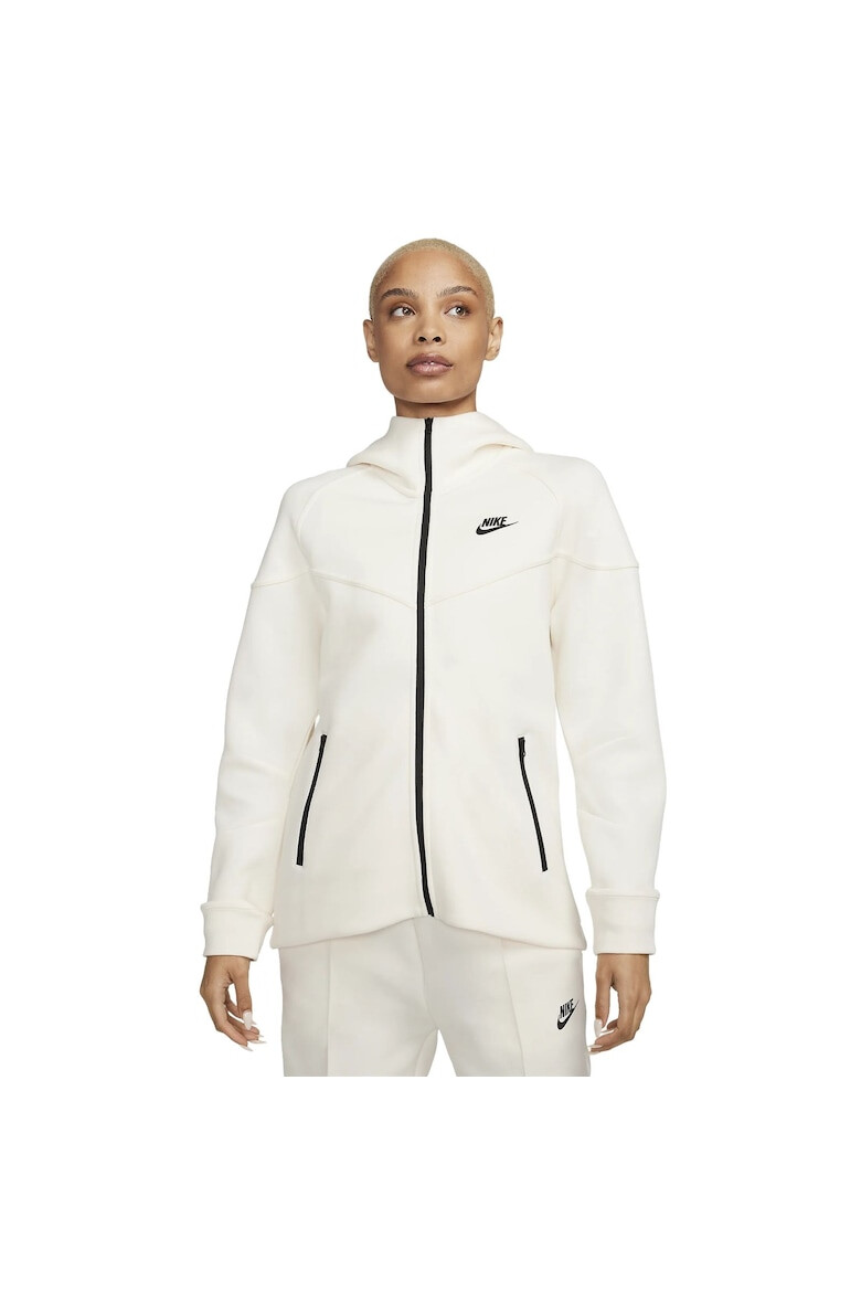 Nike Худи с памук с цип - Бял - Pepit.bg