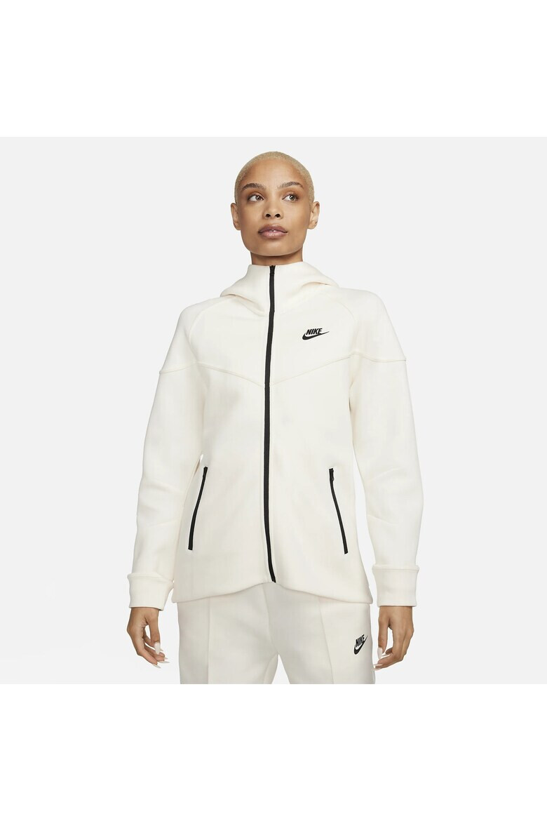 Nike Худи с памук с цип - Бял - Pepit.bg