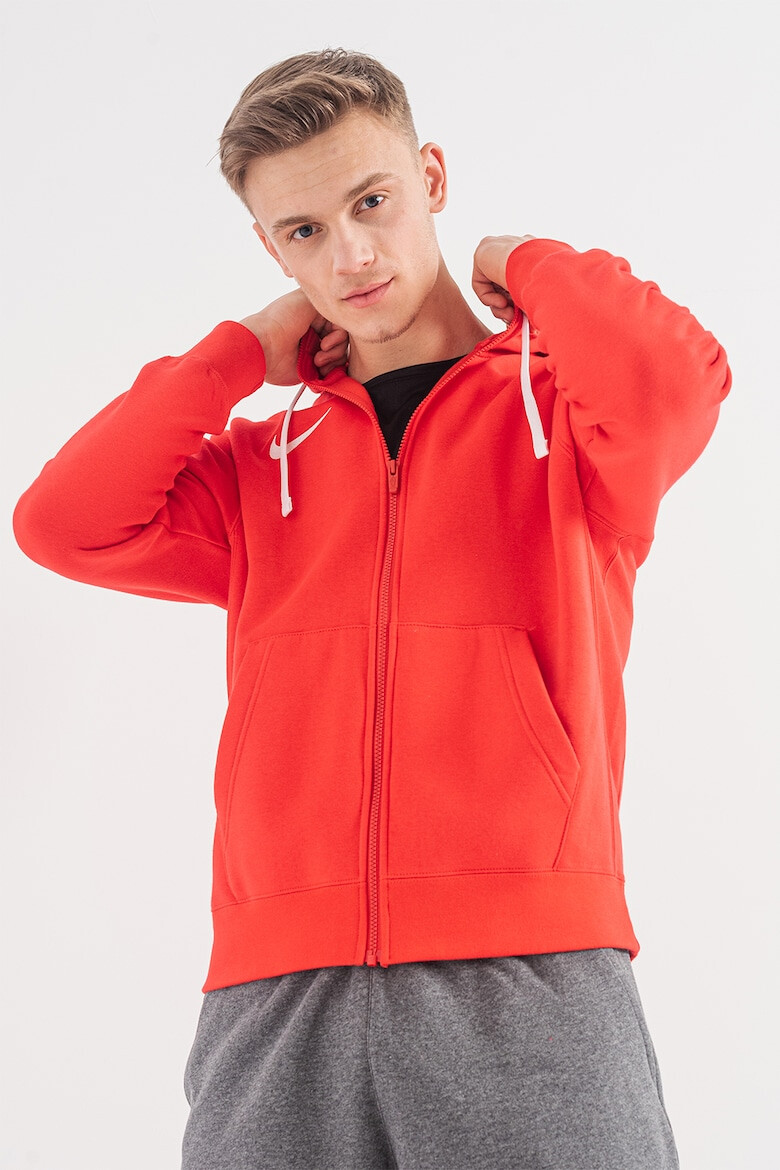 Nike Худи с цип и джобове - Червен - Pepit.bg