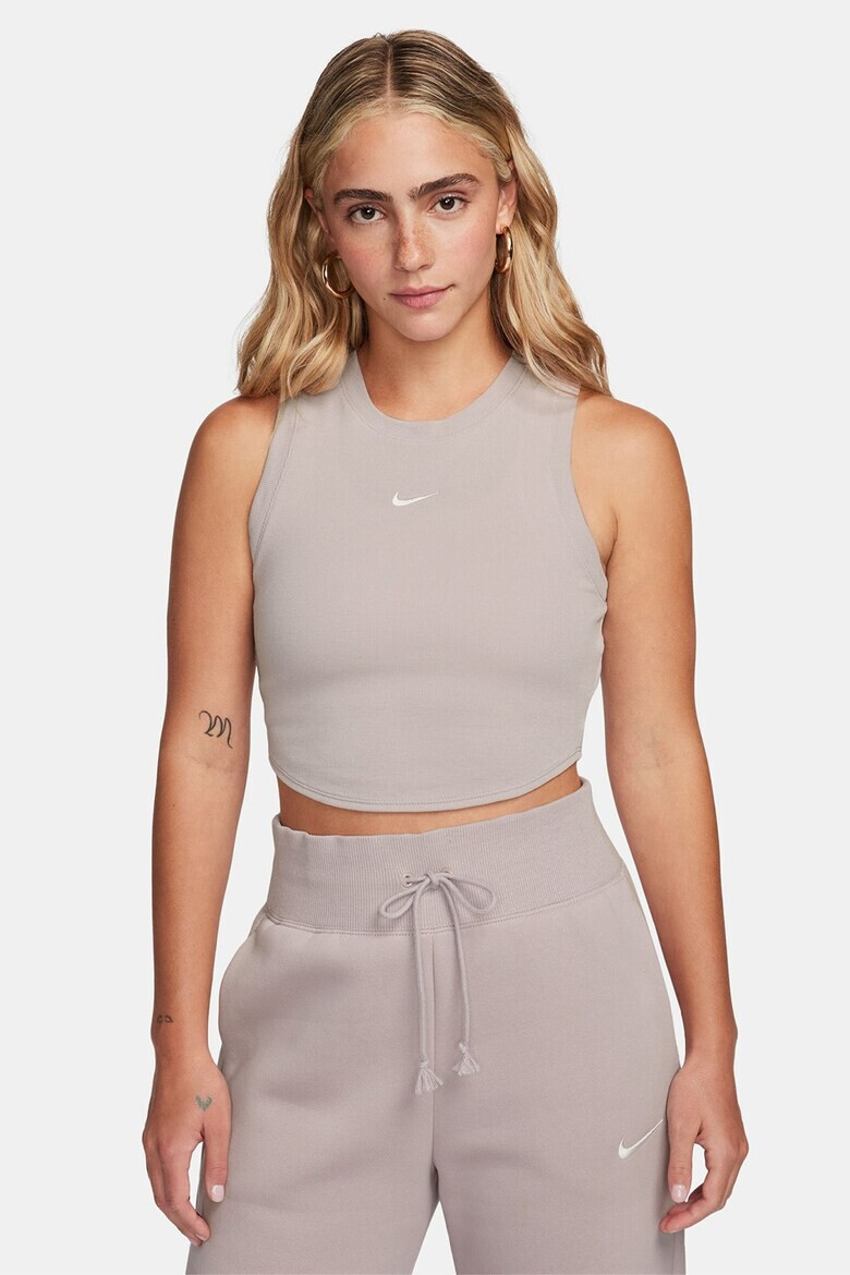 Nike Къс топ с лиосел с лого - Pepit.bg