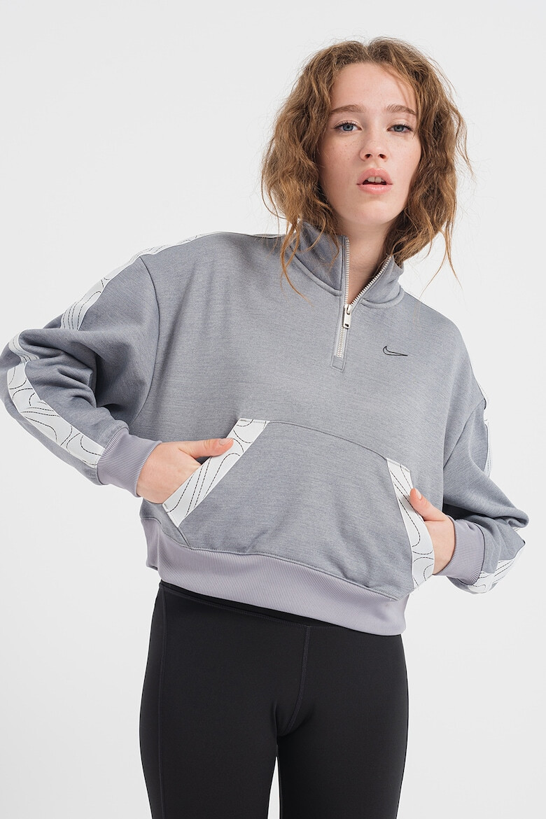 Nike Къса фитнес блуза Therma-FIT с къс цип - Pepit.bg