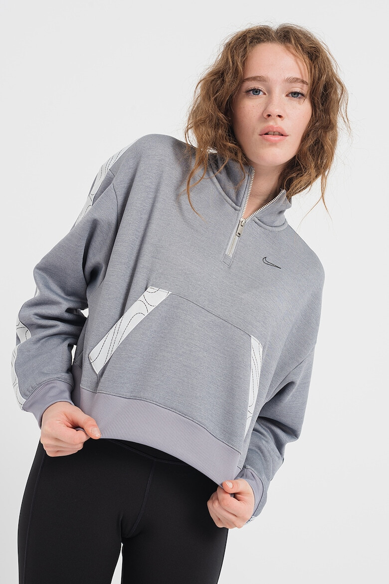 Nike Къса фитнес блуза Therma-FIT с къс цип - Pepit.bg