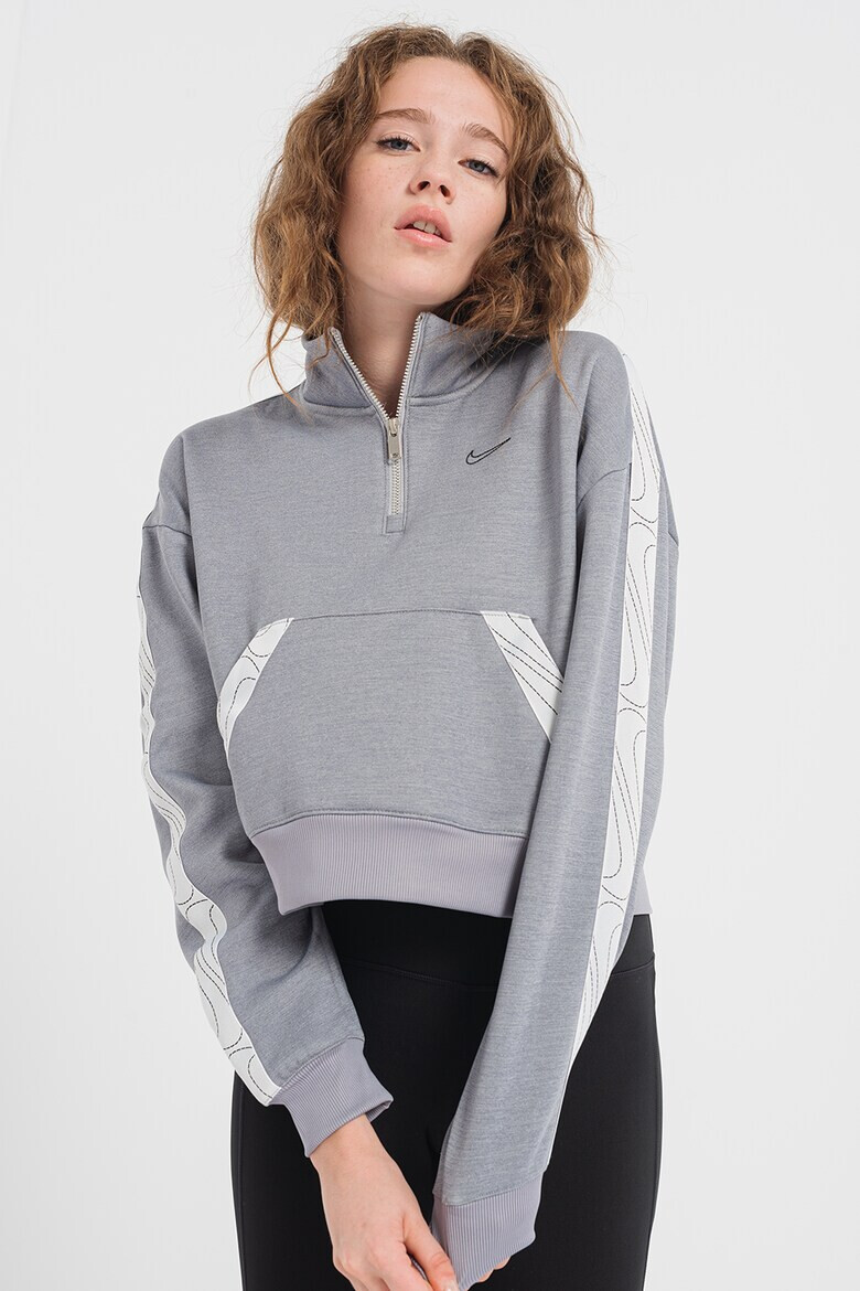 Nike Къса фитнес блуза Therma-FIT с къс цип - Pepit.bg