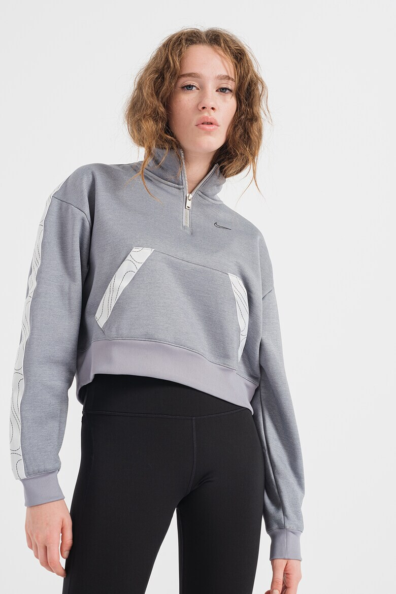 Nike Къса фитнес блуза Therma-FIT с къс цип - Pepit.bg