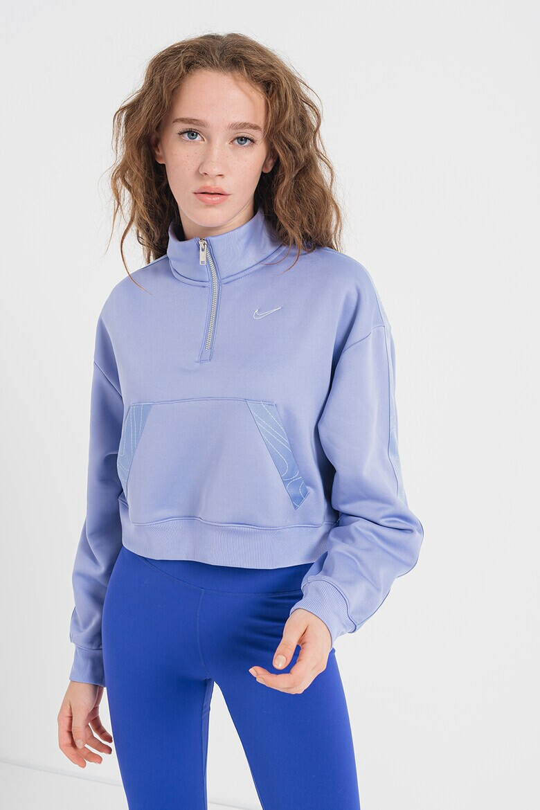 Nike Къса фитнес блуза Therma-FIT с къс цип - Pepit.bg
