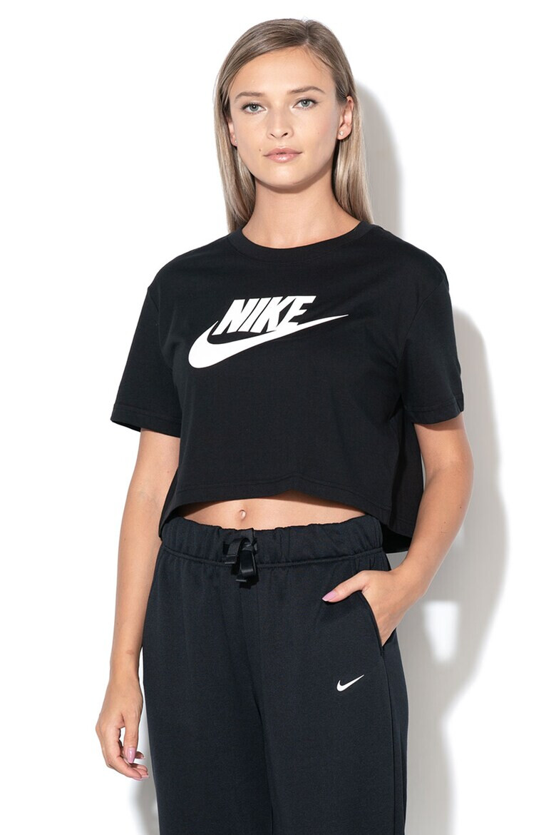 Nike Къса памучна тениска Essentials с лого - Pepit.bg