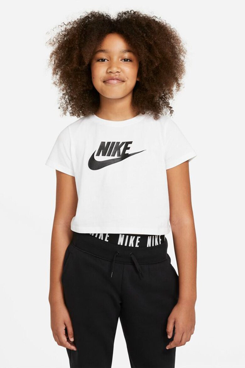 Nike Къса памучна тениска с лого - Pepit.bg
