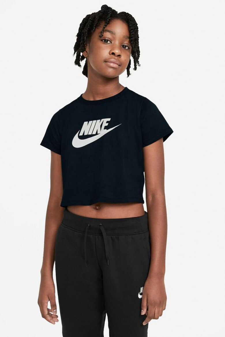 Nike Къса памучна тениска с лого - Pepit.bg