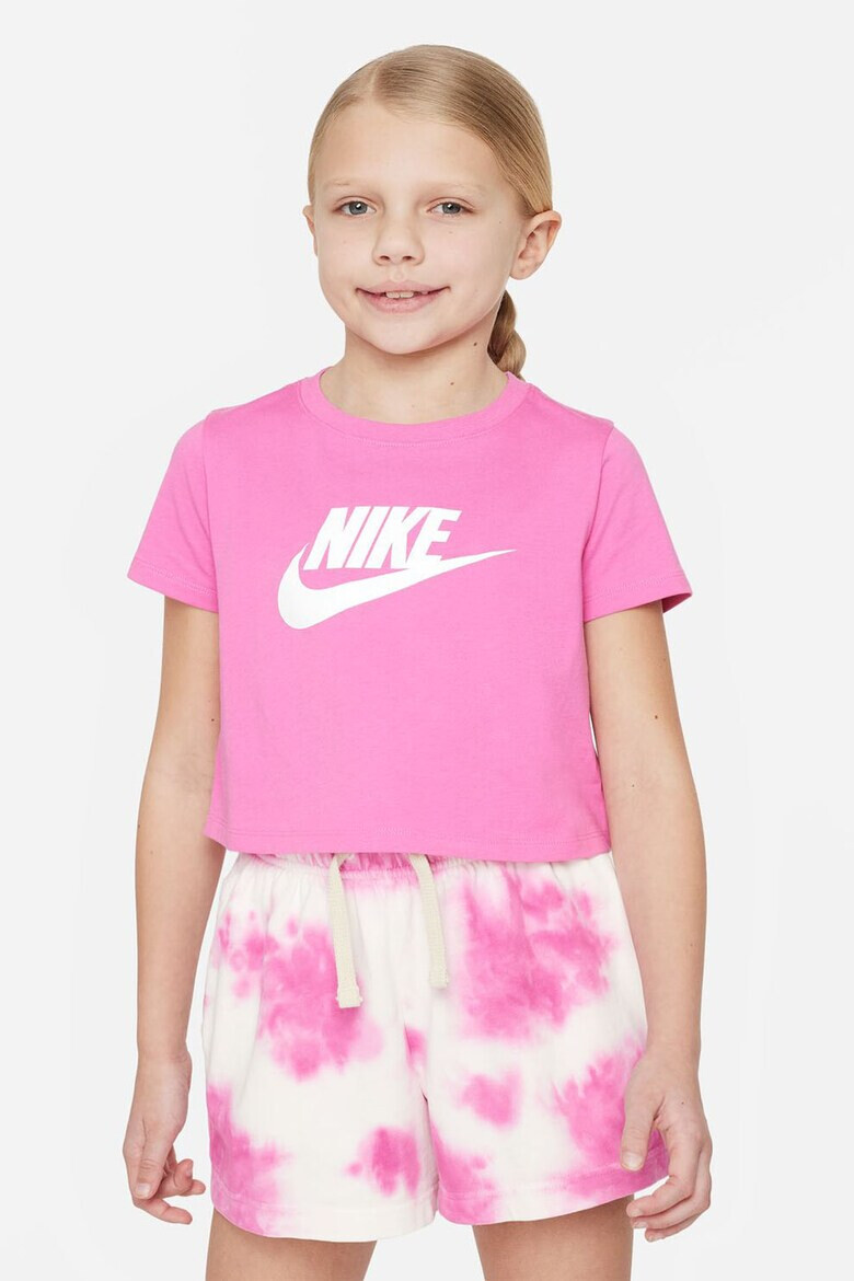 Nike Къса памучна тениска с лого - Pepit.bg