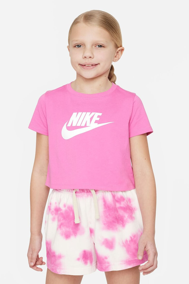 Nike Къса памучна тениска с лого - Pepit.bg