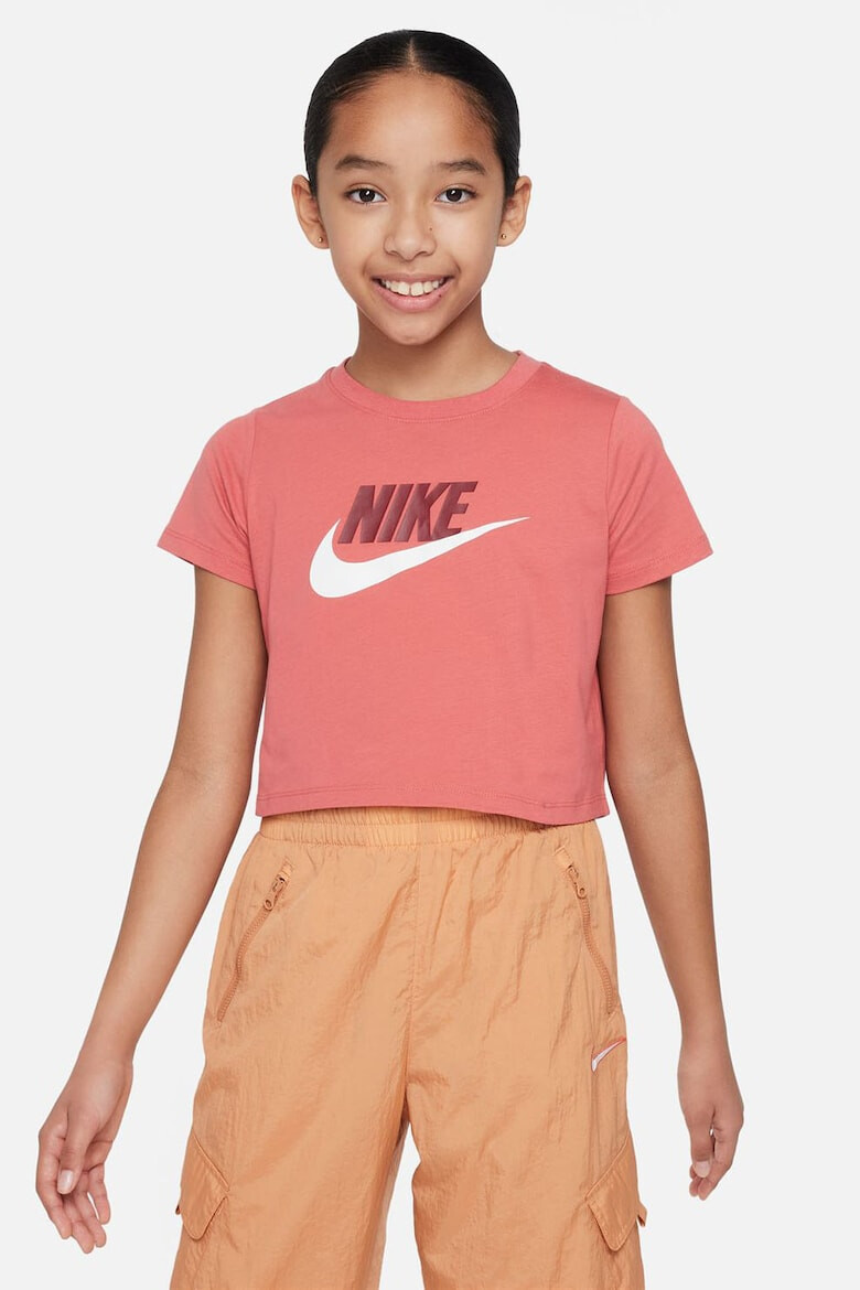Nike Къса памучна тениска с лого - Pepit.bg