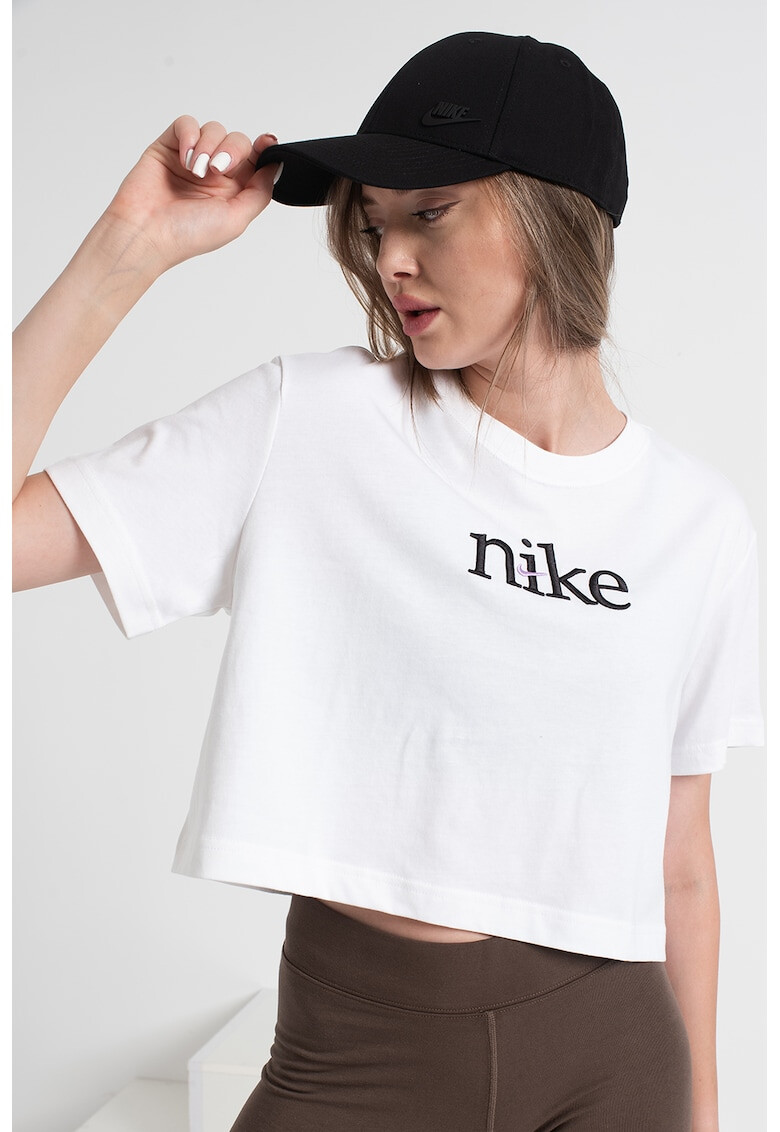 Nike Къса тениска с бродирано лого - Pepit.bg