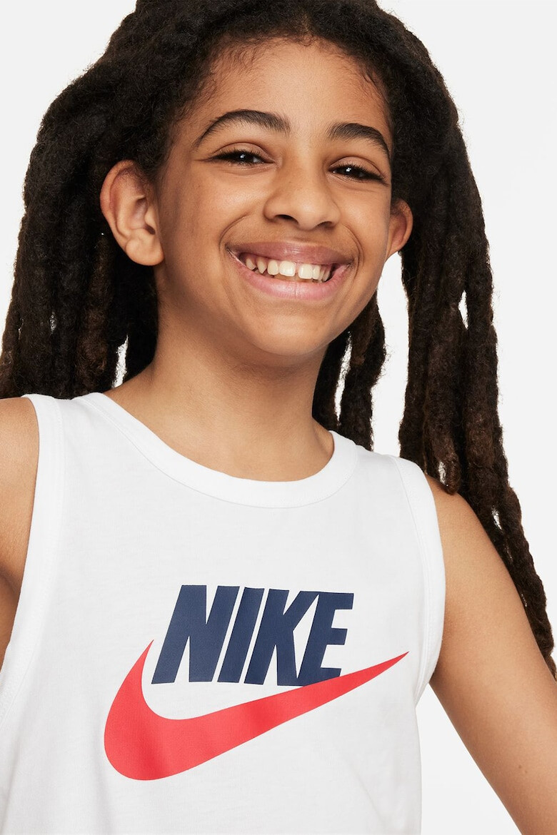 Nike Памучен топ с лого - Pepit.bg