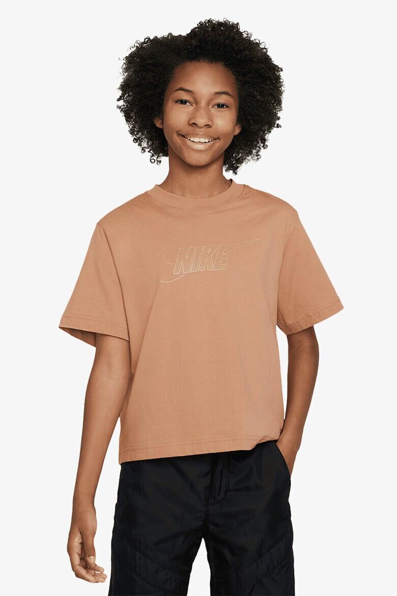 Nike Памучна тениска с овално деколте - Pepit.bg