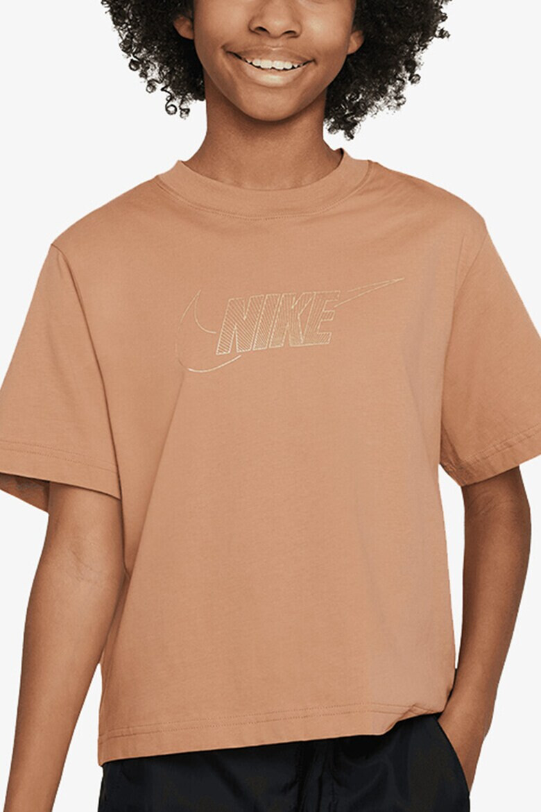 Nike Памучна тениска с овално деколте - Pepit.bg