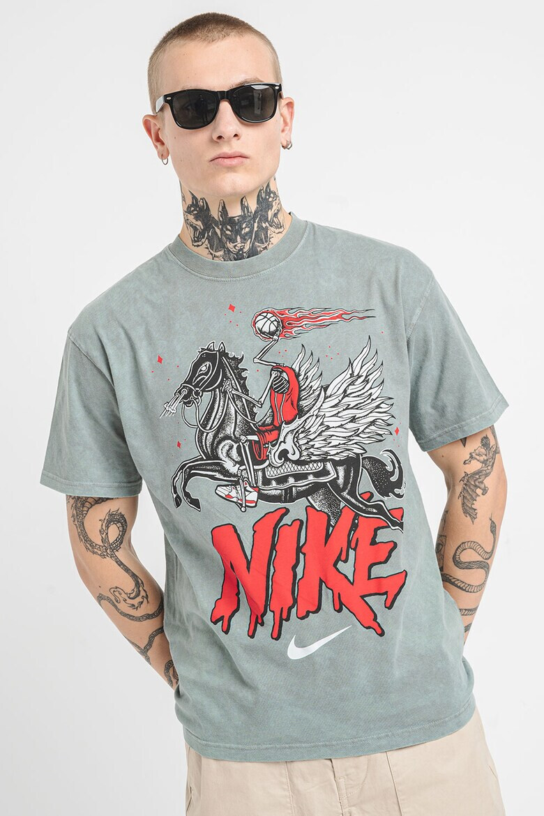 Nike Памучна тениска с шарка - Pepit.bg