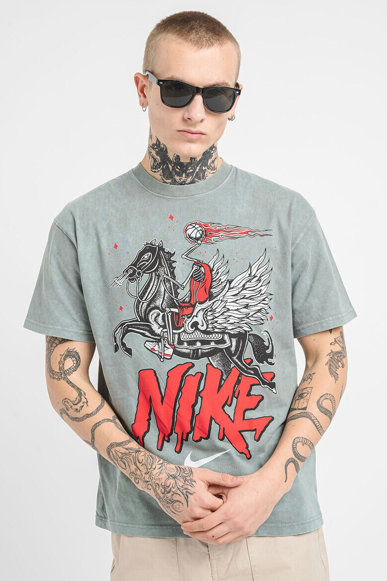 Nike Памучна тениска с шарка - Pepit.bg