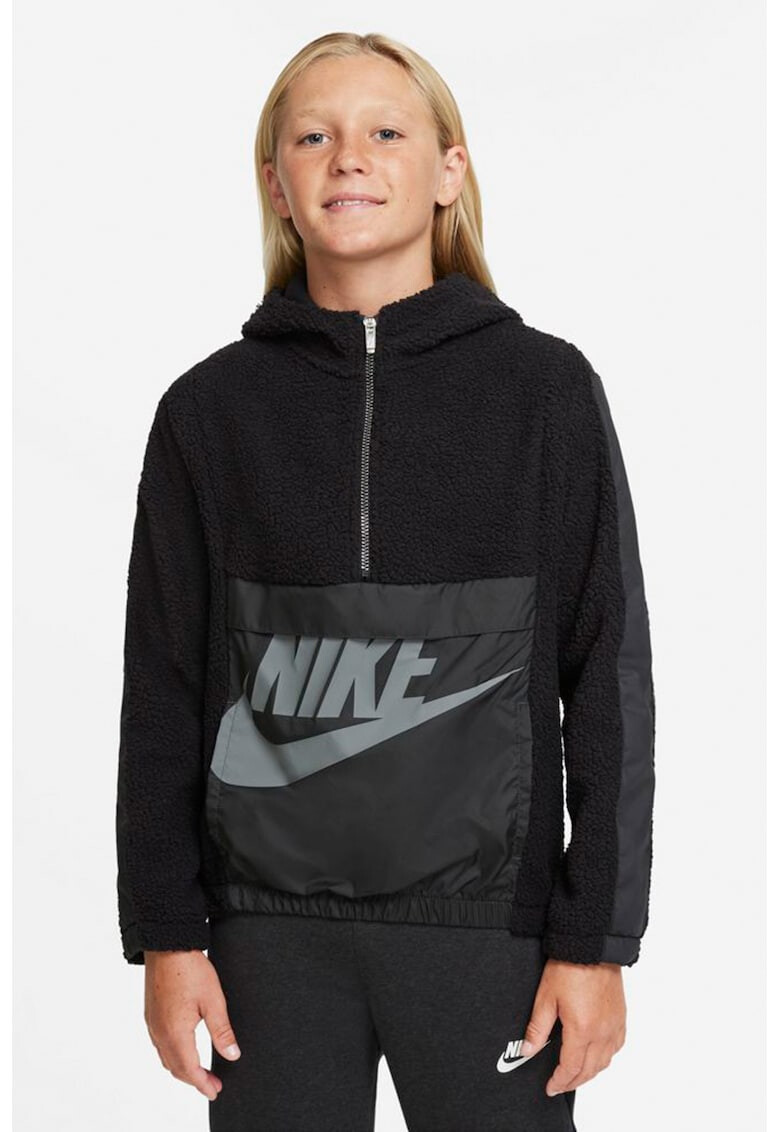 Nike Пухен суитшърт Amplify с къс цип - Pepit.bg