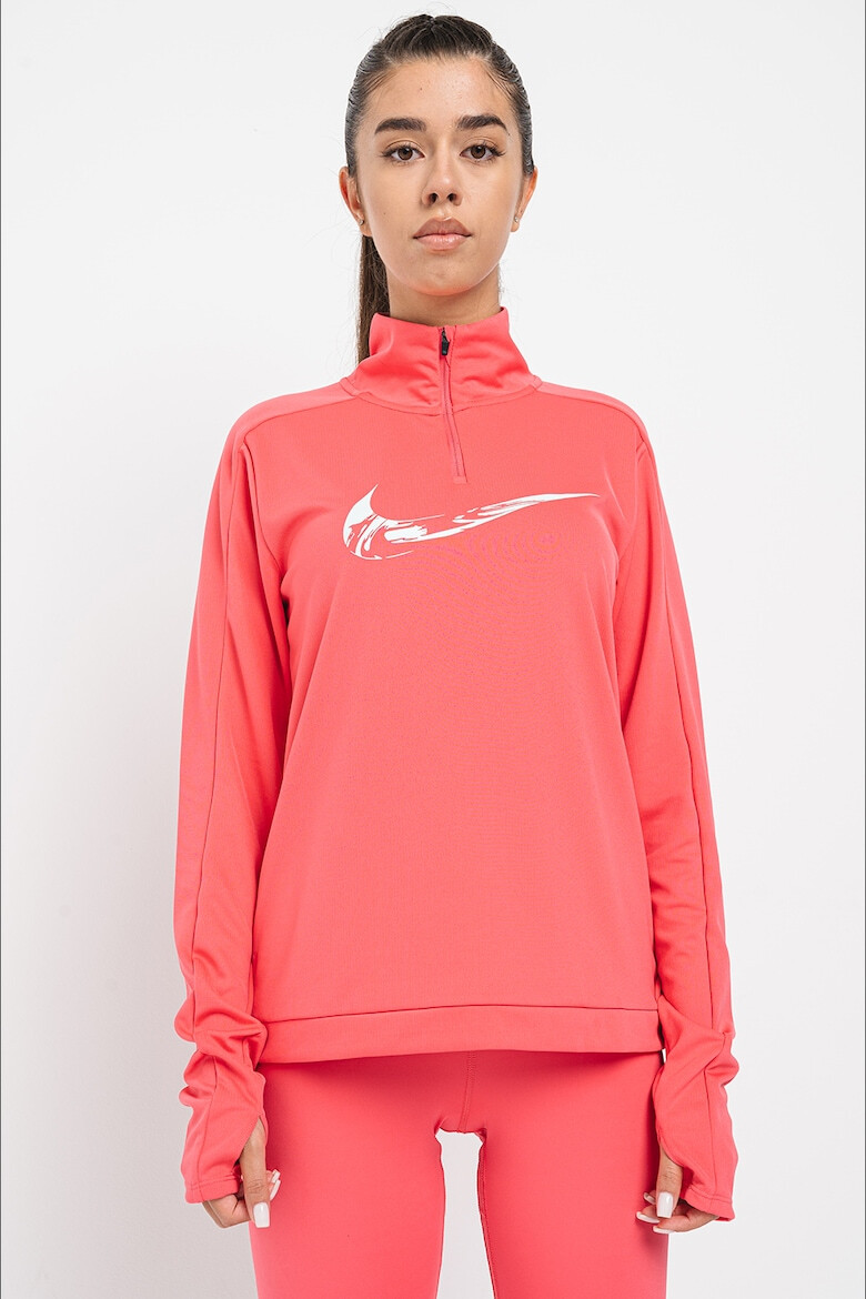 Nike Суитшърт за бягане Swoosh с Dri-FIT с къс цип - Pepit.bg