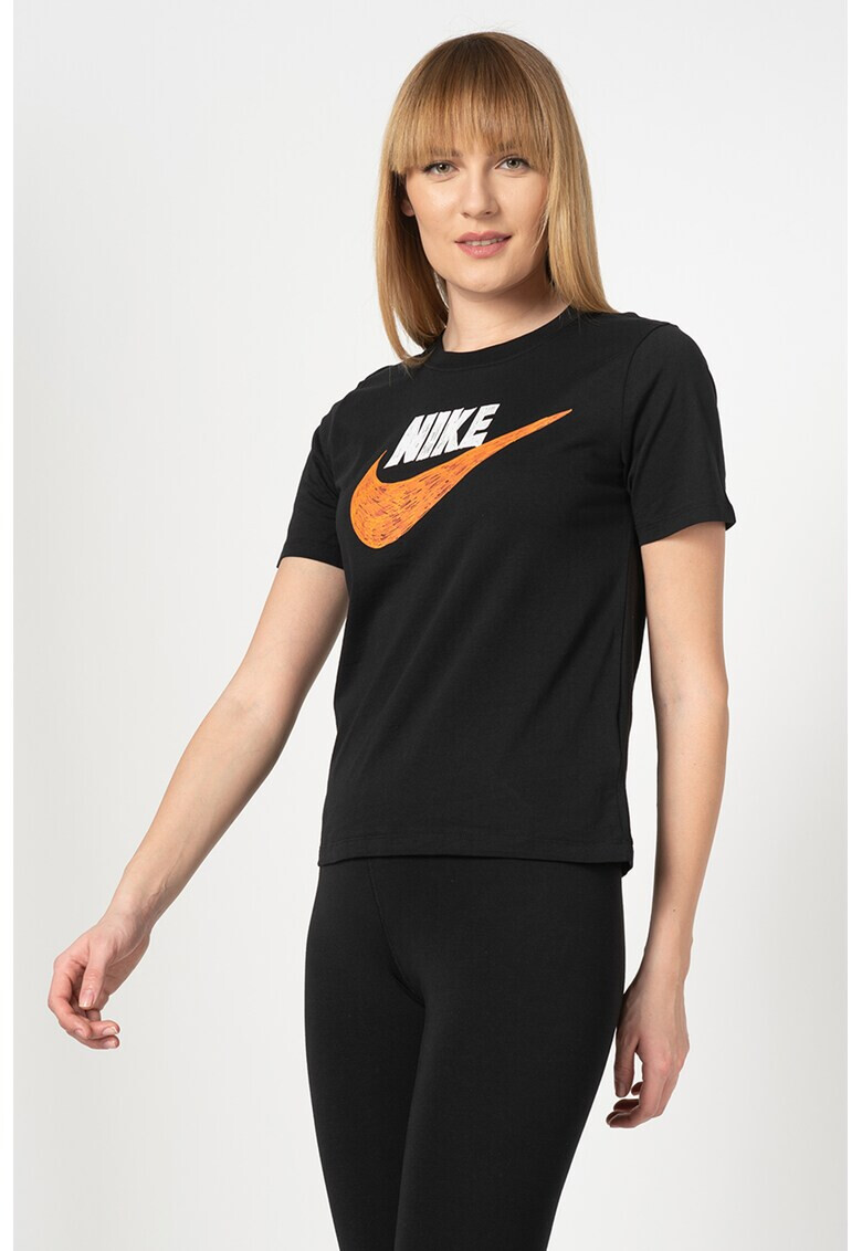 Nike Тениска с лого и овално деколте - Pepit.bg