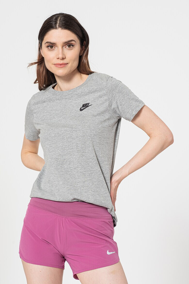 Nike Тениска с овално деколте и бродирано лого - Pepit.bg