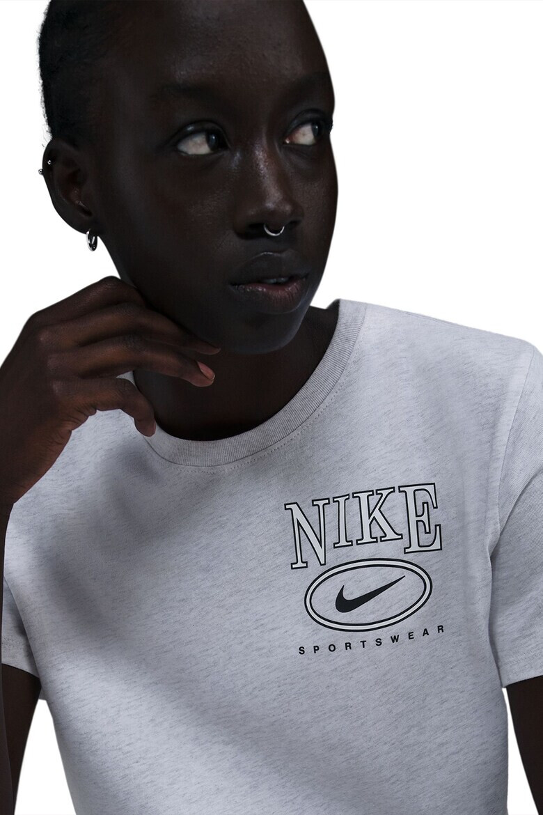 Nike Тениска с овално деколте и лого - Pepit.bg