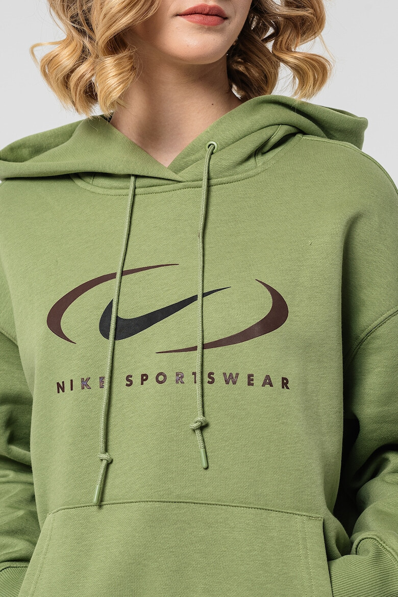 Nike Уголемено худи с джоб кенгуру - Pepit.bg