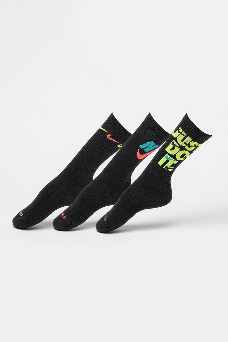 Nike Унисекс дълги фитнес чорапи Everyday Plus Cushioned с Dri-FIT - 3 чифта - Pepit.bg