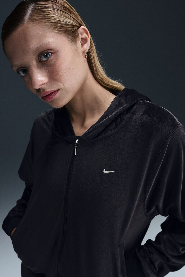 Nike Велурено худи със свободни ръкави - Pepit.bg