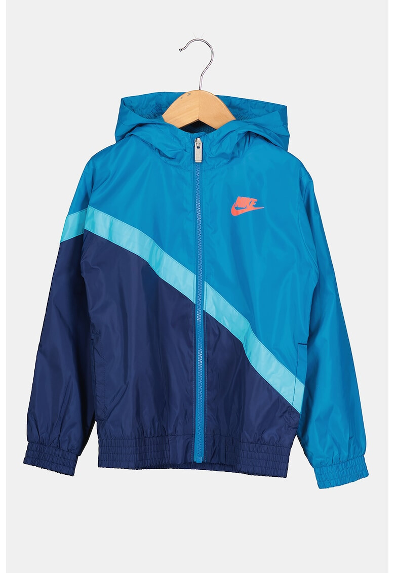 Nike Яке Windrunner Dri-FIT с качулка и дизайн с цветен блок - Pepit.bg