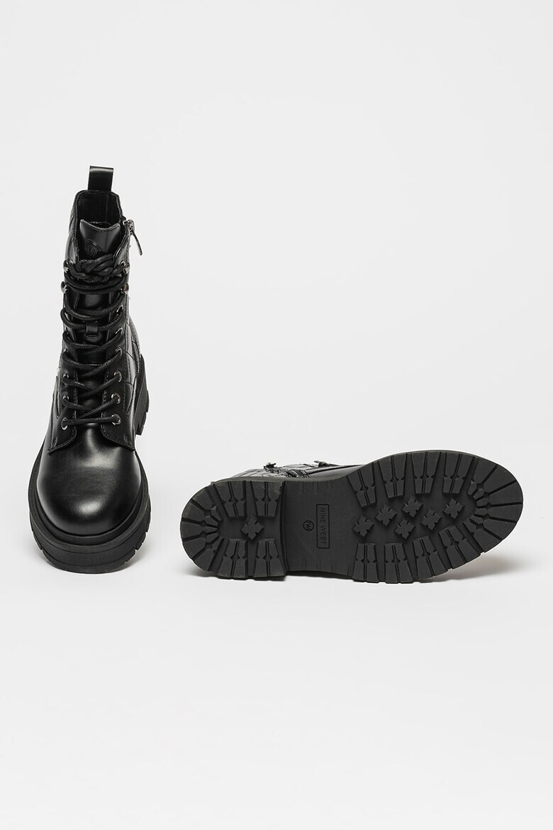 NINE WEST Ботуши от еко кожа с цип - Черен - Pepit.bg