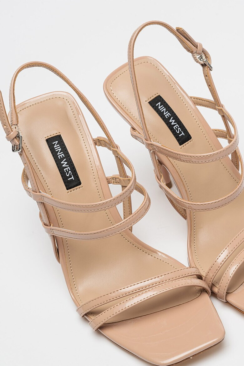NINE WEST Лачени сандали Penla тип стилето - Прашно розово - Pepit.bg