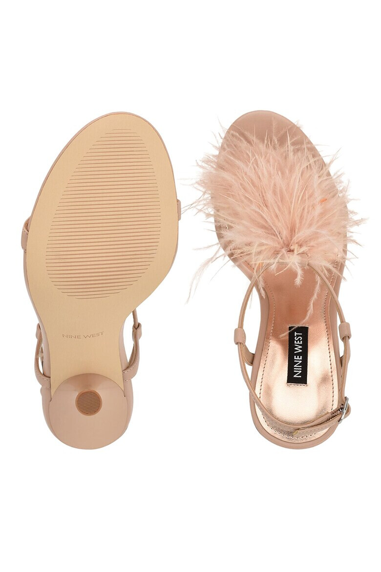 NINE WEST Сандали с каишки и пера Milion - Pepit.bg