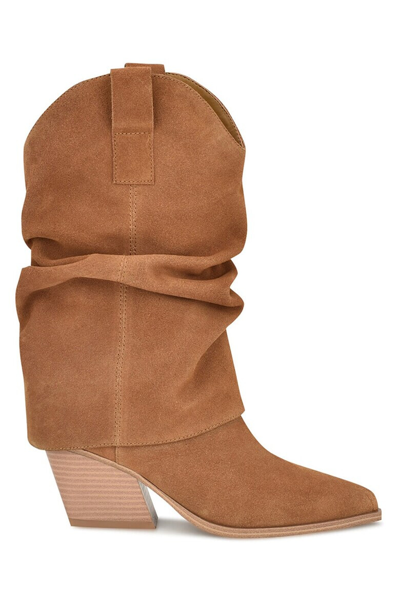 NINE WEST Велурени драпирани ботуши Wilton - Pepit.bg