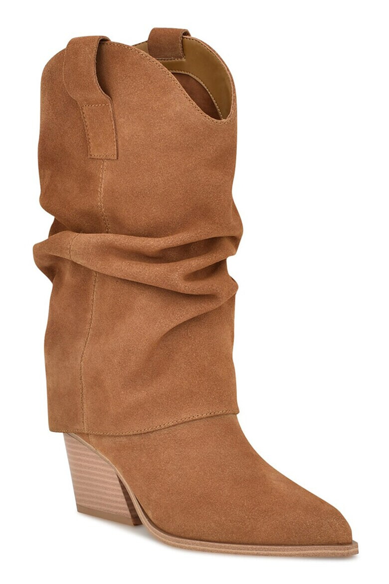 NINE WEST Велурени драпирани ботуши Wilton - Pepit.bg