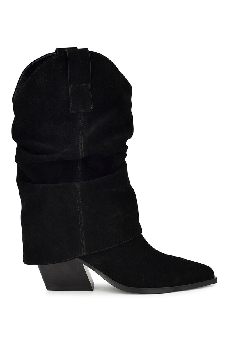 NINE WEST Велурени драпирани ботуши Wilton - Pepit.bg