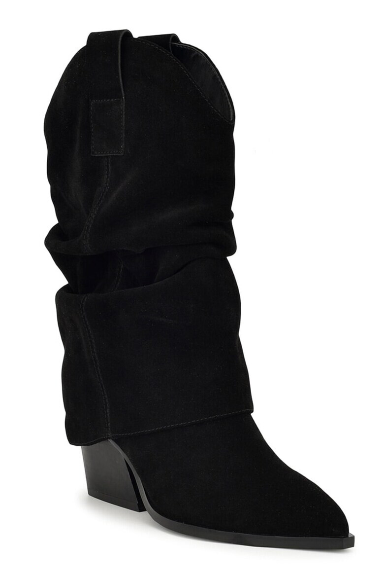 NINE WEST Велурени драпирани ботуши Wilton - Pepit.bg