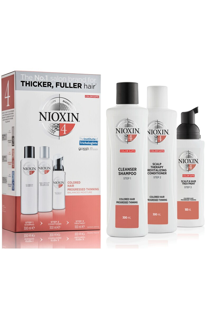 Nioxin Комплект против косопад System 4: Шампоан + Балсам + Лечение - Pepit.bg