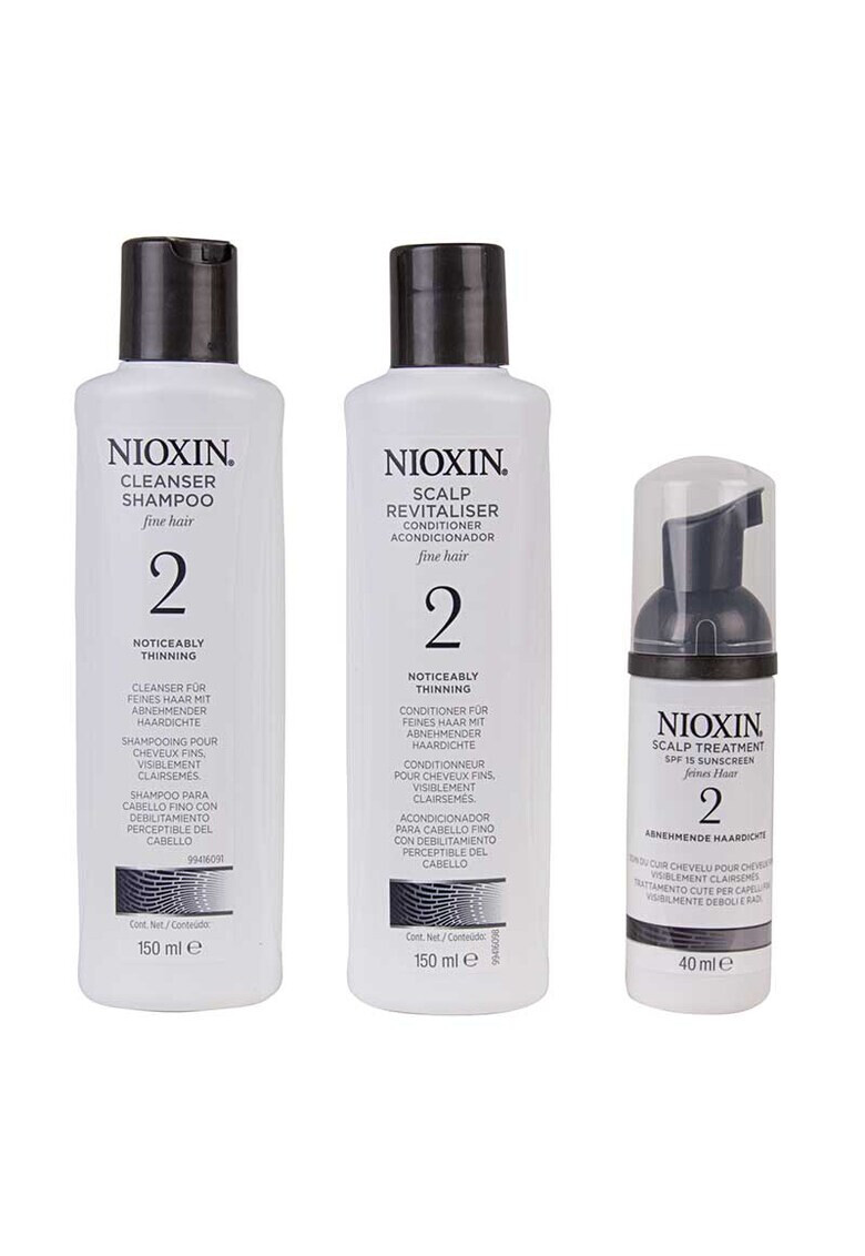 Nioxin Комплект System 2 Hair System Starter: Шампоан 150 мл + Балсам за коса 150 мл + Терапия за обем 40 мл - Pepit.bg