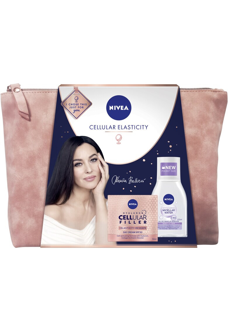 Nivea Комплект грижа за лицето Cellular Elasticity: Дневен крем против бръчки Hyaluron Cellular Filler+Elasticity-Reshape SPF30 50 мл + Мицеларна вода за чувствителна кожа 100 мл - Pepit.bg