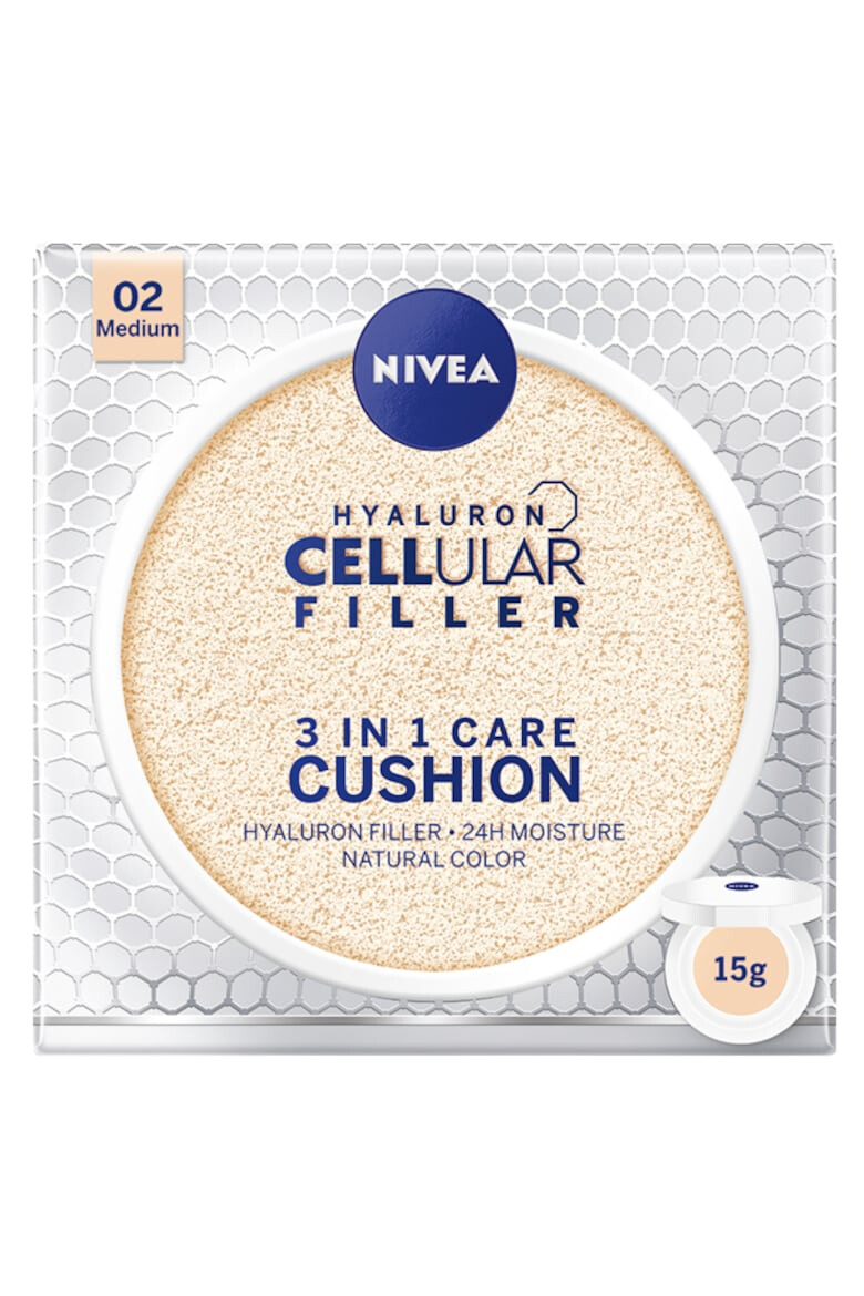 Nivea Оцветяващ крем Hyaluron Cellular Filler 3-in-1 Care Cushion 02 Medium 15 гр - Pepit.bg