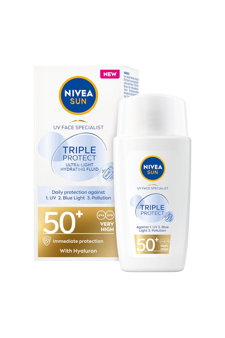 Nivea Слънцезащитен флуид sun triple protect skin с FPS50+ 40 мл - Pepit.bg