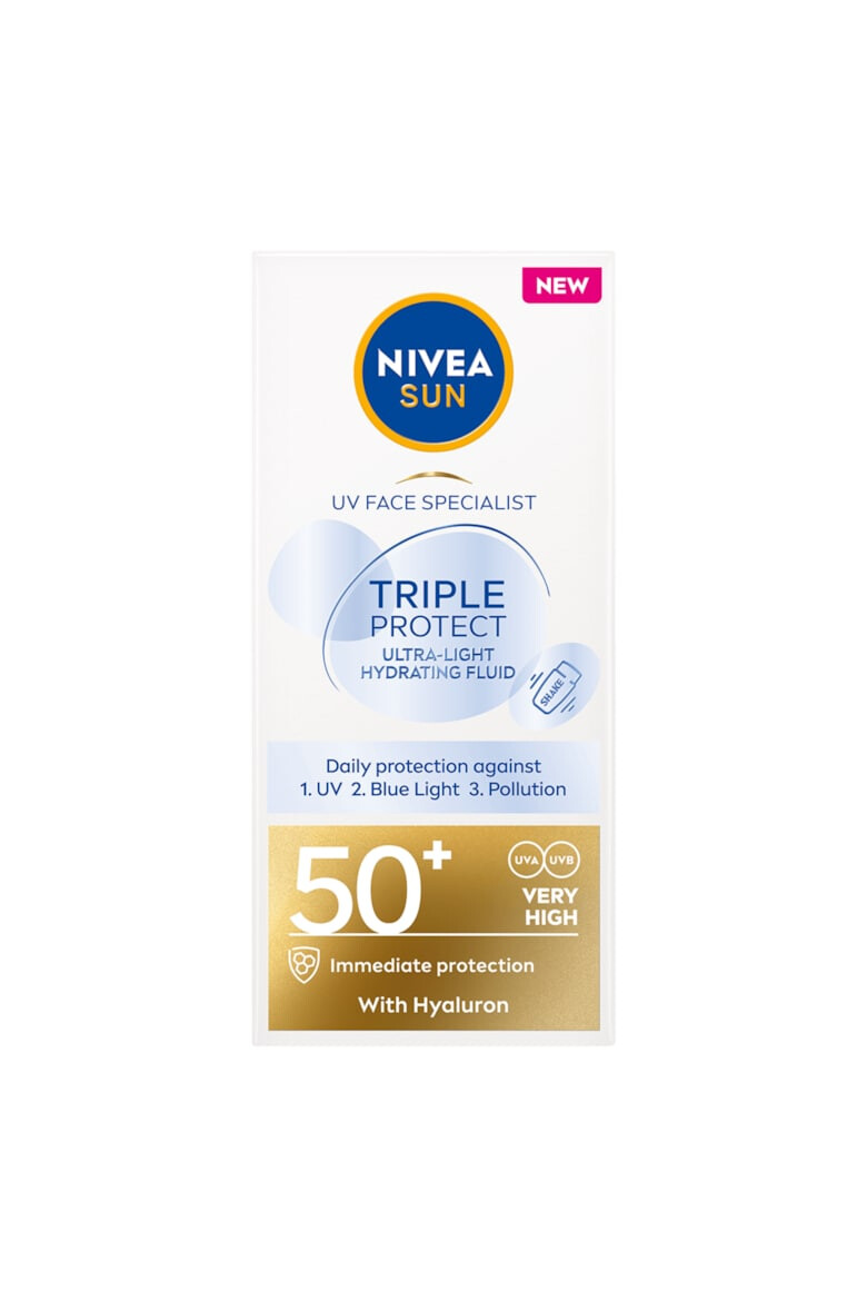 Nivea Слънцезащитен флуид sun triple protect skin с FPS50+ 40 мл - Pepit.bg