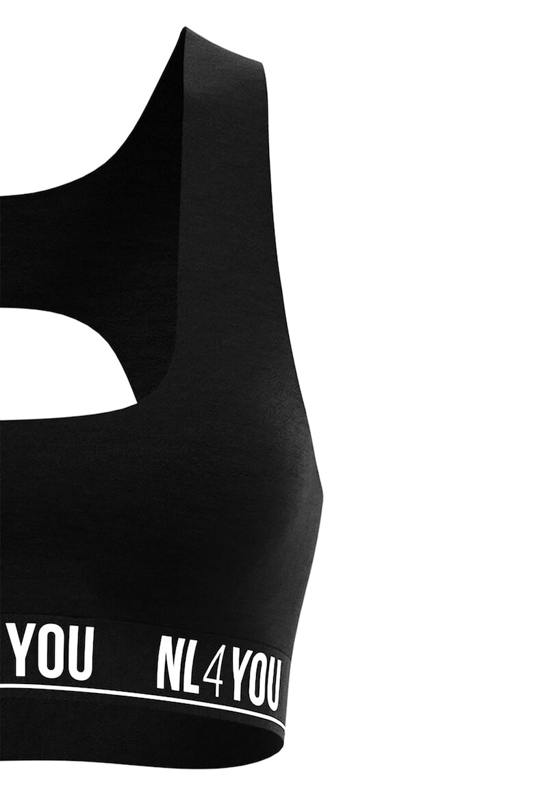 NL4YOU Бюстие All Black с гол гръб - Pepit.bg