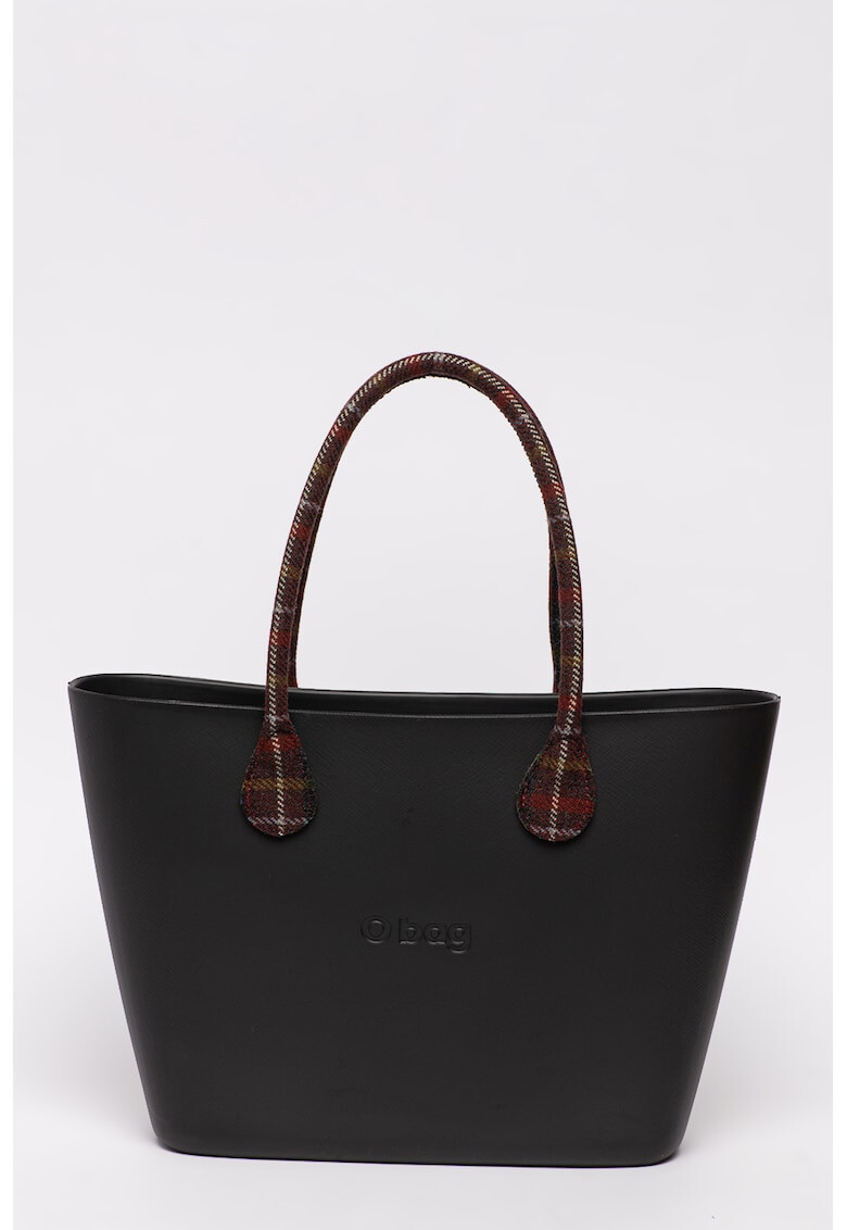 O bag Шопинг чанта с карирани дръжки - Pepit.bg