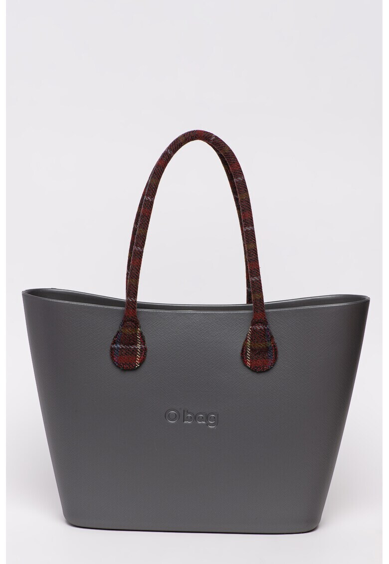 O bag Шопинг чанта с карирани дръжки - Pepit.bg