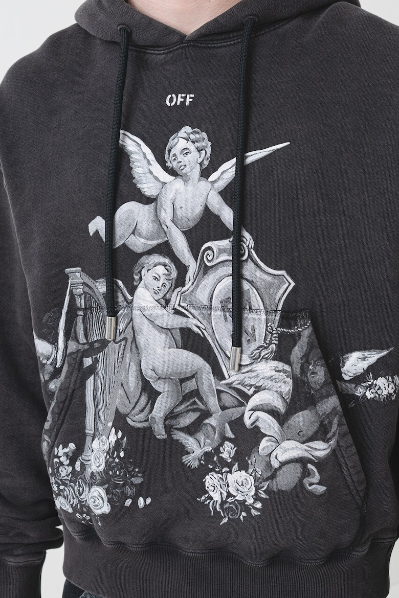 OFF-WHITE Худи с джоб кенгуру и графика - Pepit.bg